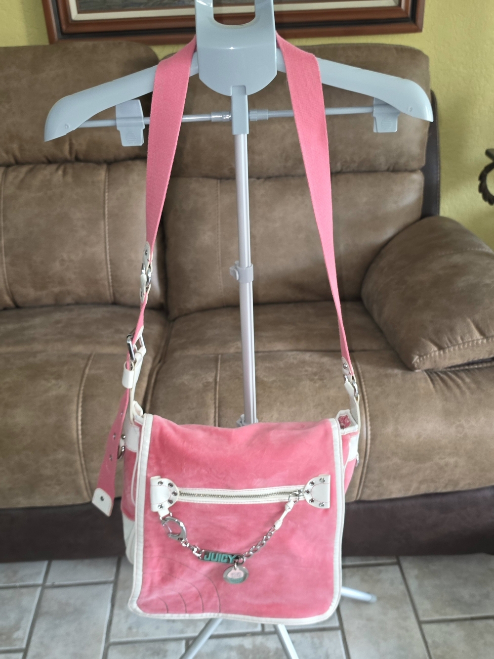Juicy Couture Pink Suede Crossbody Bag